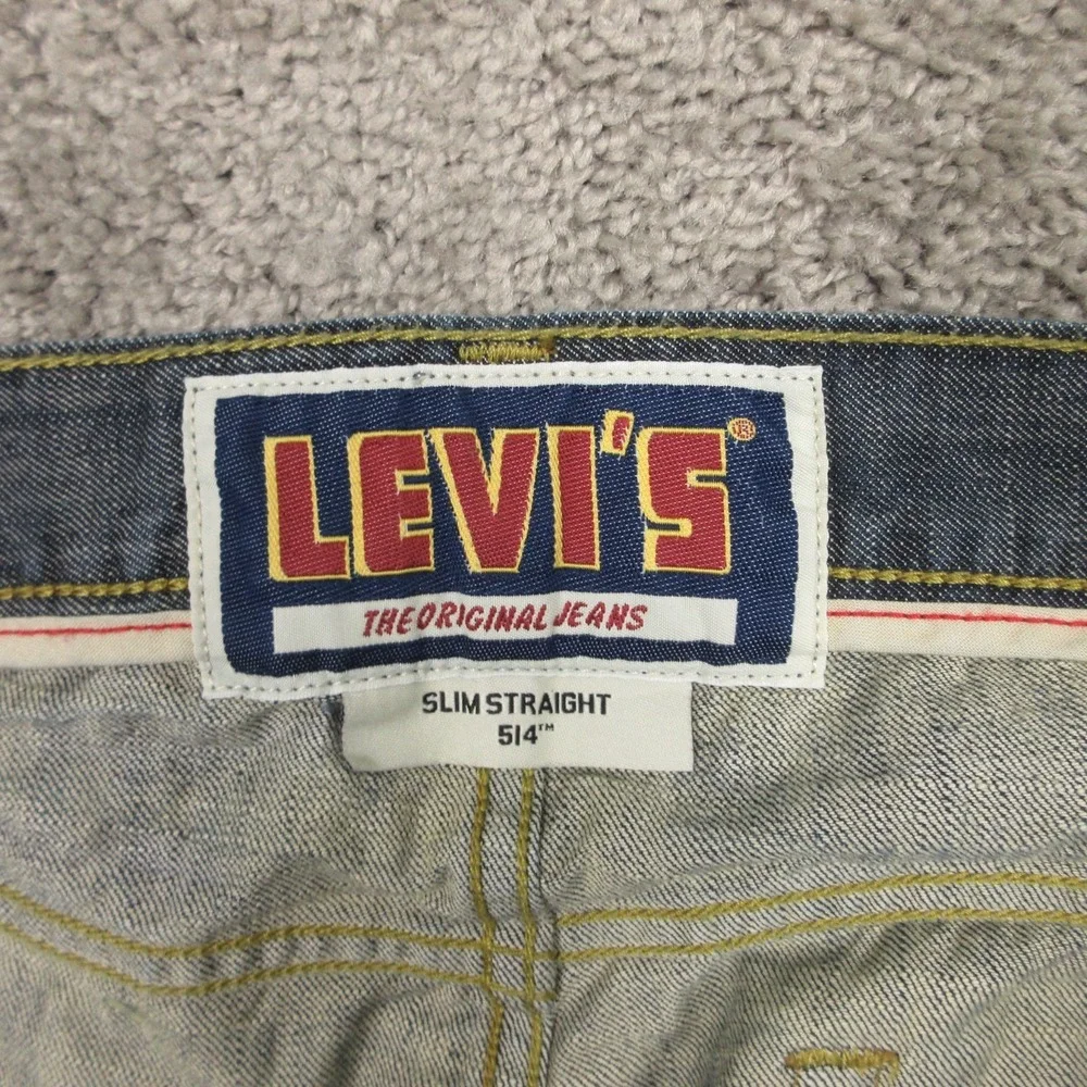 Vintage Levis Jeans Mens 38x32 Blue 514 Slim‎ Straight Cotton Denim Pants Y2K
